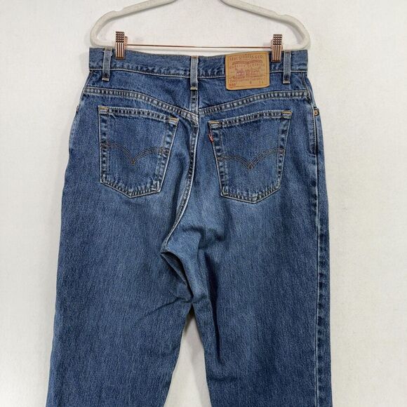 Vintage Levis 550 Jeans Women 14 Long Blue Relaxed Fit Tapered Leg Made USA 90s - Picture 6 of 11